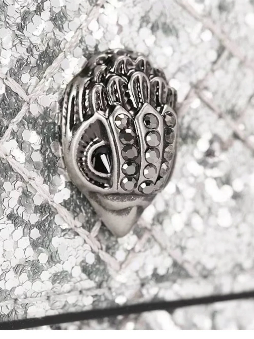 Kurt Geiger Silver Tone Crystal-Embellished Men’s Charm